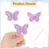 12 Pieces Butterfly Cake Topper, Purple Double Tier Butterfly Cake Decoration for Baby Birthday Party, Bridal Wedding Party view 3