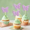12 Pieces Butterfly Cake Topper, Purple Double Tier Butterfly Cake Decoration for Baby Birthday Party, Bridal Wedding Party view 4