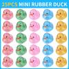25Pcs Mini Glitter Rubber Ducks Bath Toys, Bathtub Floating Squeaky Duck Bulk Baby Preschool Bath Toy for Baby Shower Infants Kids Toddler Birthday Party Decoration Gift (Large) view 3
