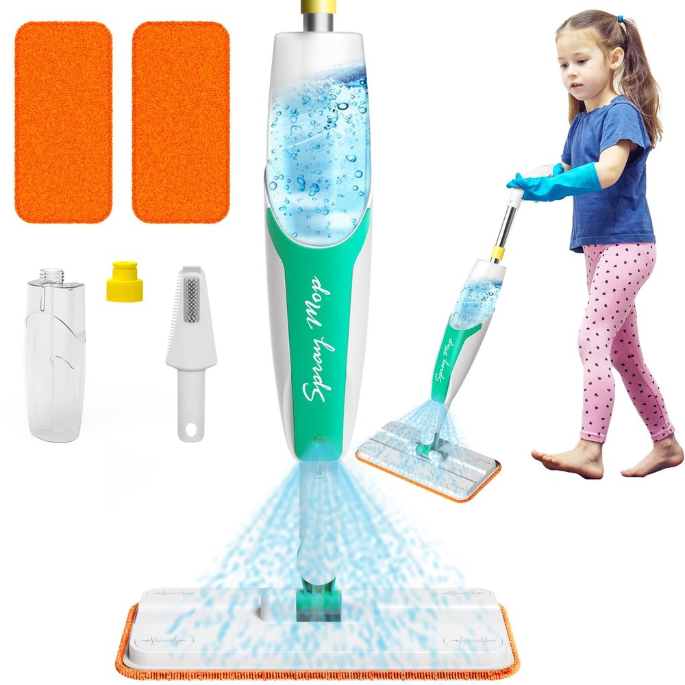 EP EXERCISE N PLAY Kids Spray Mop Toddler-Size Mini Mop with Really Water Spray, Toddler Cleaning Toy Set for Kids Montessori Toys for Girls Boys 3 4 5