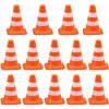 Bloepum 14 Pieces Mini Simulation Safety Cone Triangle Cone Road Parking Signs Roadblock, Small Signs view 1