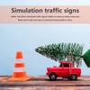 Bloepum 14 Pieces Mini Simulation Safety Cone Triangle Cone Road Parking Signs Roadblock, Small Signs view 3