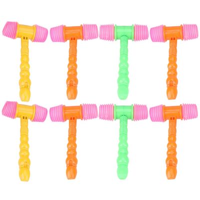 Kisangel 8pcs Squeaky Hammer for Kids, Plastic Hammer Plaything for Interactive Parent Play Party Cheering Fun, Random Color