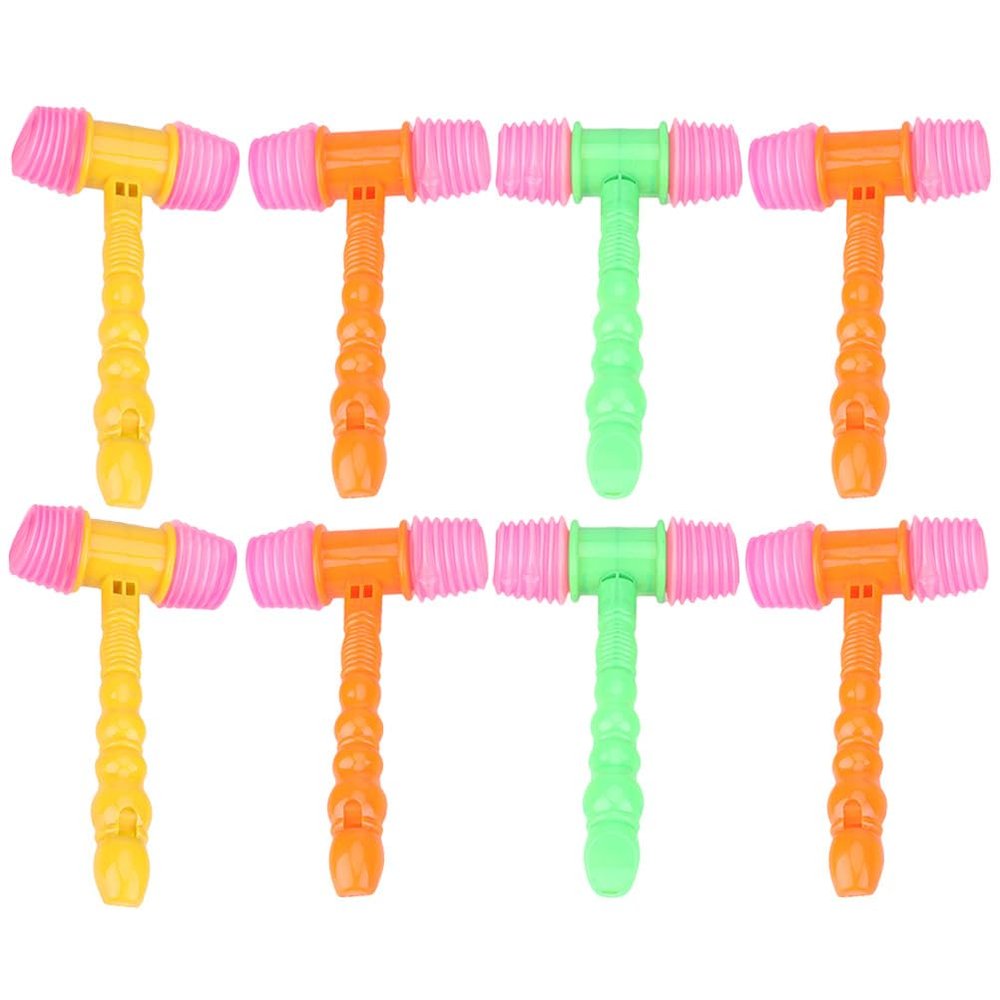 Kisangel 8pcs Squeaky Hammer for Kids, Plastic Hammer Plaything for Interactive Parent Play Party Cheering Fun, Random Color