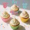 12-Pack Baby Cupcake Toppers - Blue and Pink Question Mark Clothes Cake Toppers for Gender Reveal and Birthday Parties - Boy or Girl Baby Shower Decorations view 4