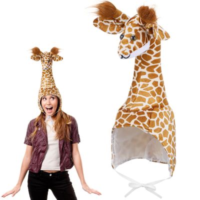 Gatuida Interactive Giraffe Shaped Animal Hat Performance Costume Giraffe Hat for Parties