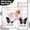 Personalized Toddler Nap Mat for Girls Custom Name Butterfly Sleeping Bag with Pillow & Blanket Soft & Portable for Daycare, Preschool & Kindergarten view 3