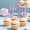 10 PCS Purple Butterfly Cupcake Topper, Purple 1st Birthday Cupcake Decoration for Kids 1st Birthday, Baby Shower Party Decorations Supplies view 2