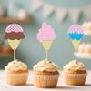 12 Pcs Ice Cream Cupcake Topper Glitter Cupcake Decoration Summer Dessert Ice Cream Theme Party, Birthday Wedding Party Popsicle Baby Shower Decorations Supplies view 3