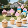 12 Pcs Ice Cream Cupcake Topper Glitter Cupcake Decoration Summer Dessert Ice Cream Theme Party, Birthday Wedding Party Popsicle Baby Shower Decorations Supplies view 4