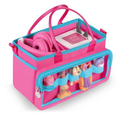 Ottkids Carrying Case Compatible with Toniebox 2/1, Portable Organizer Case for Tonie Figures Characters, Headphones & Accessories, Storage Travel Case with Shoulder Strap and Handle(Rose)