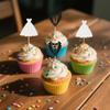 12-Piece Glitter Wedding Cupcake Topper Set - Bride & Groom Suit/Dress Decorations for Wedding Cakes, Anniversary Parties, Valentine's Day & Qixi Festival view 4