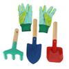 SUPVOX 4-Piece Kids Gardening Tools Set Includes Shovel Rake Gloves for Boys and Girls for Backyard Gardening and Planting Random Color view 1