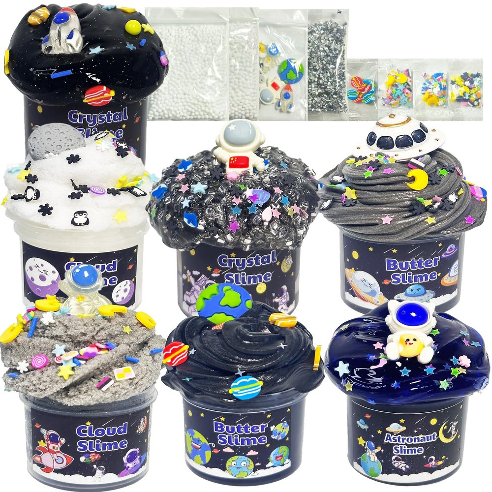 7 Pack Galaxy Slime Kits, Butter Slime,Cloud Slime kit for Girls Ages 8-12,Crunchy Slime Kit,Non Sticky,Super Soft Sludge Toy,Birthday Gifts for Kids,Party Favors for Girls and Boys