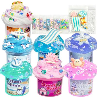 7 Pack Slime Kits, Butter Slime,Cloud Slime kit for Girls Ages 8-12,Crunchy Slime Kit,Party Favors for Girls and Boys