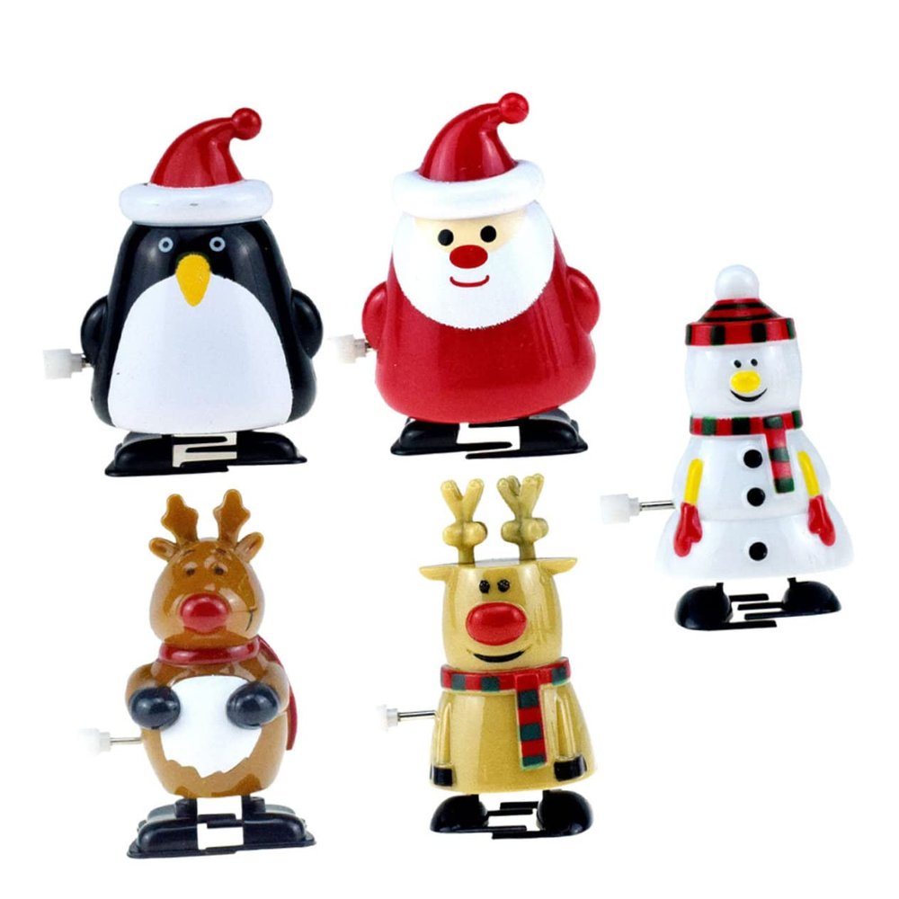 BESPORTBLE 5Pcs Xmas Clockwork Cartoon Santa Snowman Reindeer Wind Up for Christmas Party Favors Friends Enhance Learning Play