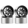 2.2 Beadlock Wheels Aluminum,12mm/HEX For 1/10 RC Crawler cars Upgrade Parts Axial Ghost VS4-10 RR10 SCX10 II III 90046 TRX4 TRX6 YETI D90 CC01 T099/4PCS (Black) view 1