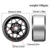 2.2 Beadlock Wheels Aluminum,12mm/HEX For 1/10 RC Crawler cars Upgrade Parts Axial Ghost VS4-10 RR10 SCX10 II III 90046 TRX4 TRX6 YETI D90 CC01 T099/4PCS (Black) view 2