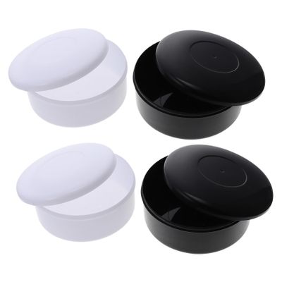 GARIOUANS Chess Box Set for Beginners 4pcs Plastic Go Game Container Lid Black and White Storage Can for Chess Pieces Compact Design for Travel and Home Use
