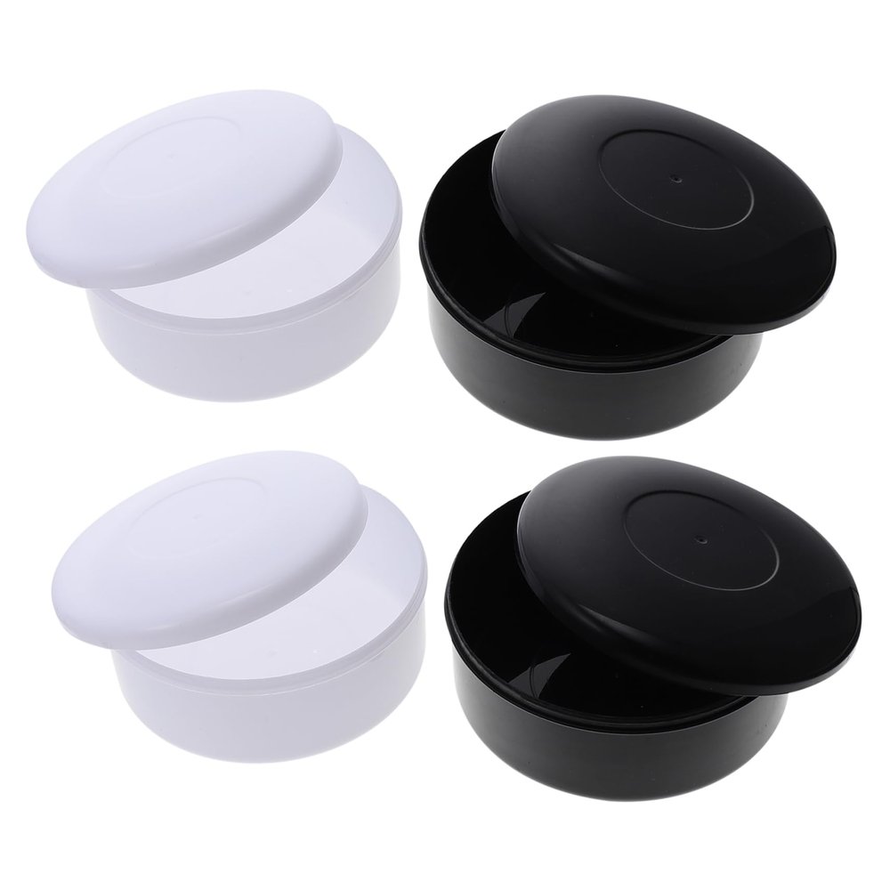 GARIOUANS Chess Box Set for Beginners 4pcs Plastic Go Game Container Lid Black and White Storage Can for Chess Pieces Compact Design for Travel and Home Use