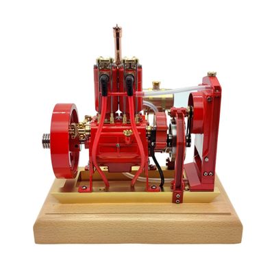 Engine Model Kit That Works, 5CC Vertical Synchronous Twin-Cylinder Overhead Valve Engine Gasoline Engine Model Internal Combustion Tractor Engine 3D Model (Assembled Version)