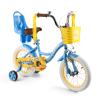RULLY 14 Inch Girls Bike with Training Wheels, Blue Kids Bicycle with Basket & Doll Seat for 3 4 5 Years Old Toddlers, Children's Bicycle for Beginners view 1