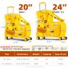 AO WEI LA OW Kids' Lightweight Ride on Luggage with Spinner Wheels & Foldabe Design (Yellow Good, 24"+ Aged 3-12 Toddler) view 3