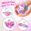 Cleboen 12 Pack Kids Makeup Blind Ball Party Favors - Surprise Cosmetic Blind Balls with Lip Gloss, Eyeshadow & Sponge Blusher (3 Styles, 2 with Mirrors), Party Favors Supplies Gifts for Girls view 2