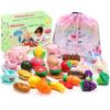 Silicone Tea Set, Silicone Tea Party Set, Food Grade Pretend Play Tea Party Accessories for Girls, Pink view 1