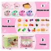 Silicone Tea Set, Silicone Tea Party Set, Food Grade Pretend Play Tea Party Accessories for Girls, Pink view 2