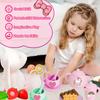 Silicone Tea Set, Silicone Tea Party Set, Food Grade Pretend Play Tea Party Accessories for Girls, Pink view 3