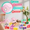 Silicone Tea Set, Silicone Tea Party Set, Food Grade Pretend Play Tea Party Accessories for Girls, Pink view 4