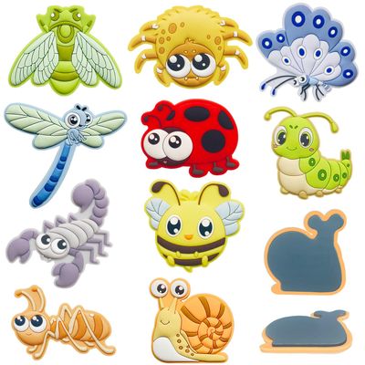Toddler Fridge Magnets for Kids 1-3, Insect Animal Magnets for Fridge, Baby Magnet for Refrigerator, Magnetic toy for Toddlers, Soft Full Back Magnetic Animal , Cute Educational Whiteboard Magnet