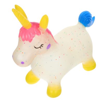 HANABASS Unicorn Bounce Toy Inflatable Jumping Horse Bouncy Animal for Boys and Girls Boy Girl's Comfort Toy
