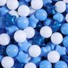 Realhaha Ball Pit Balls 50 PCS, Star Shapes for Babies Kids Playpen Plastic Balls for Babies Ball Pool Puppy Playballs, Pearl Blue Blue White view 1