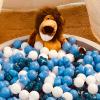 Realhaha Ball Pit Balls 50 PCS, Star Shapes for Babies Kids Playpen Plastic Balls for Babies Ball Pool Puppy Playballs, Pearl Blue Blue White view 3