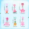 Mikovivi 6 Pairs Colorful Clip on Drop Earrings Set, Resin No Pierced Design Kids Child Dangle Earrings Cute Butterfly Ear Clips for Children Toddler Party Daily Wearing Princess Jewelry view 2