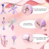 Mikovivi 6 Pairs Colorful Clip on Drop Earrings Set, Resin No Pierced Design Kids Child Dangle Earrings Cute Butterfly Ear Clips for Children Toddler Party Daily Wearing Princess Jewelry view 4