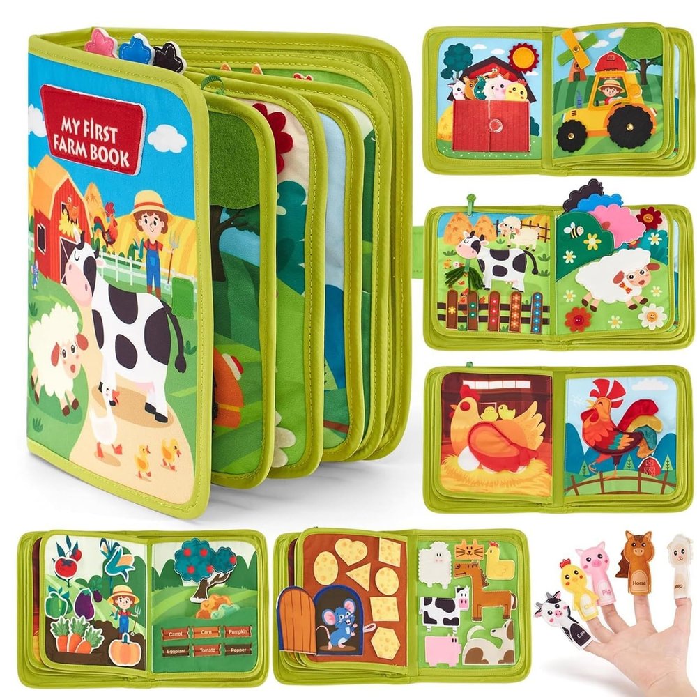 ivebed Montessori Busy Board, Toddler Montessori Play Board for Long Car Rides and Summer Trips Boys Girls, No Screens, No Meltdowns, Just Focused Play