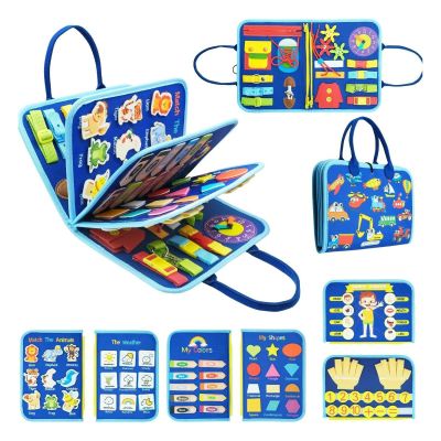 ivebed Montessori Busy Board, Toddler Montessori Play Board for Long Car Rides and Summer Trips Boys Girls, No Screens, No Meltdowns, Just Focused Play
