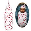 Muishi Red Ladybugs and Flowers Newborn Swaddle Blankets Hat Sets Soft Baby Receiving Blanket Swaddle Sack for Baby Shower Infant Boy Girl Gift view 2