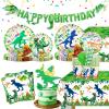 148ps Roar Im Four Dinosaur 4th Birthday Decorations Boy Dinosaur 4th Bday Tableware Jungle T-rex 4 Rex Dino Plates Napkins Cups Banner Tablecloth Dino Party Supplies Decor Serve 24 view 1