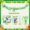 148ps Roar Im Four Dinosaur 4th Birthday Decorations Boy Dinosaur 4th Bday Tableware Jungle T-rex 4 Rex Dino Plates Napkins Cups Banner Tablecloth Dino Party Supplies Decor Serve 24 view 2
