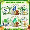 148ps Roar Im Four Dinosaur 4th Birthday Decorations Boy Dinosaur 4th Bday Tableware Jungle T-rex 4 Rex Dino Plates Napkins Cups Banner Tablecloth Dino Party Supplies Decor Serve 24 view 4