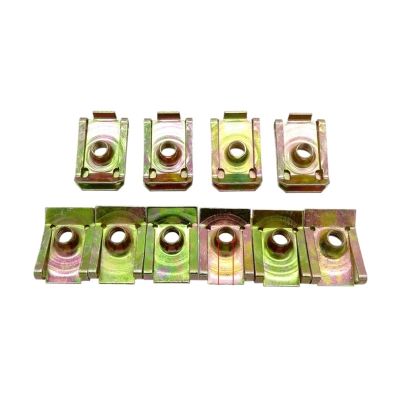 Auto Car U-Clip 100 Pcs M5 M6 M8 U-Type Car Clips Rivets Nut Fairing Clip Fastener Speed Metal Mounting Clamp for Dash Door Panel Interior Trim(M8)