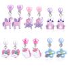 Mikovivi 6 Pairs Colorful Clip on Drop Earrings Set, Resin No Pierced Design Kids Child Dangle Earrings Cute Butterfly Ear Clips for Children Toddler Party Daily Wearing Princess Jewelry view 1