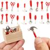 Pesoncarl 24Pcs Miniature Dollhouse Accessories, Mini Repair Tools Dollhouse Accessories, Realistic Wrench Hammer Kit Miniatures Toys for DIY Warehouse Garden Garage Decor, Toys. view 1