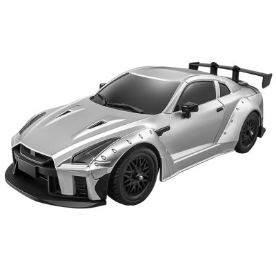 1/16 Scale RC Drift Car, MN-268 RWD Mini RC Vehicles Model with Gyro, Spare Tires & LED Lights for Adults Hobby Toy Gifts (Silver)