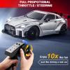 1/16 Scale RC Drift Car, MN-268 RWD Mini RC Vehicles Model with Gyro, Spare Tires & LED Lights for Adults Hobby Toy Gifts (Silver) view 4