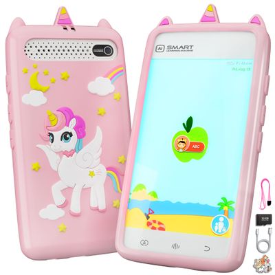 Kids Smart Phone for Girls  3.97" Touchscreen Phone with HD Camera, Built-in Learning Games, MP3 Music Player & 32GB Memory Card  Educational Learning Device and Fun Gift for Boys Ages 310